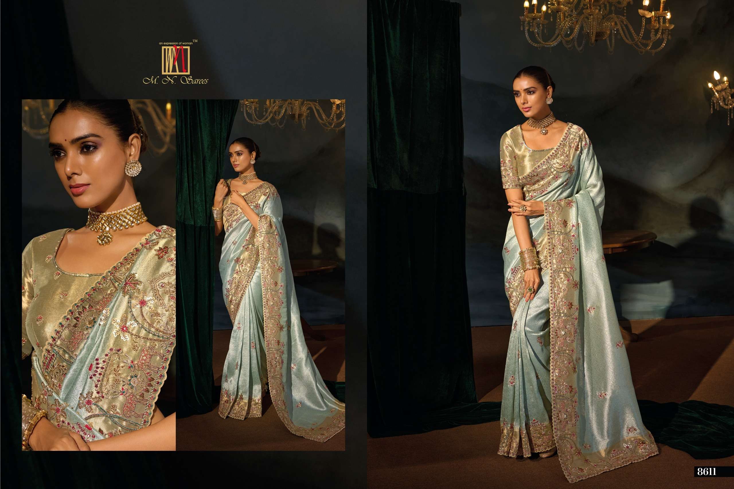 M N 8600 Series 8601 To 8613 the Royal and classic Heritage Collection saree wholesale in surat